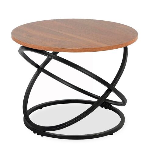 Coffee table Tao pakoworld MDF metal in walnut-black color D60x46cm