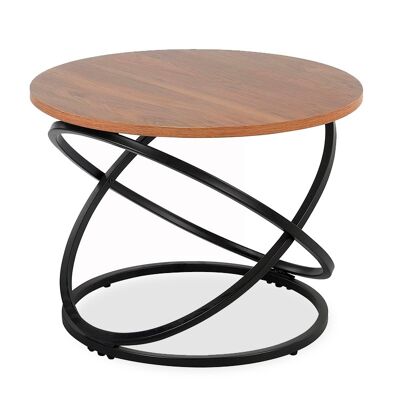 Mesa de centro Tao pakoworld MDF metal en color nogal-negro D60x46cm