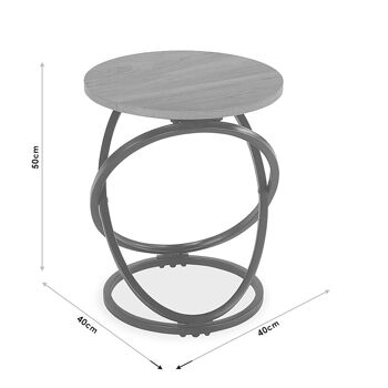 Table basse Tao pakoworld MDF en métal de couleur noyer-noir D40x50cm 4