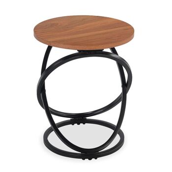 Table basse Tao pakoworld MDF en métal de couleur noyer-noir D40x50cm 1