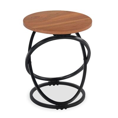 Coffee table Tao pakoworld MDF metal in walnut-black color D40x50cm