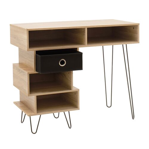 Office table Zoe pakoworld in sonoma - black color 90x45x73cm