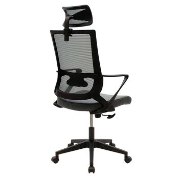 Chaise de bureau gestionnaire Batman pakoworld maille maille gris foncé. 1