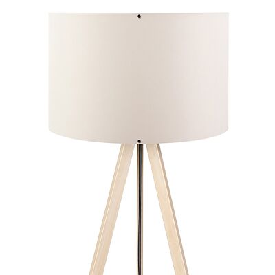 Lampada da terra PWL-0002 pakoworld Ε27 con gambe sonoma e paralume in pvc crema D38x140cm