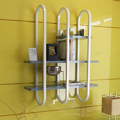 Wall shelf PWF-0411 pakoworld white-gray 86,5x22,5x122cm