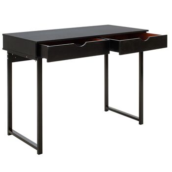 Table d'ordinateur en métal Vitor MDF de couleur noire 100x48x75cm 1