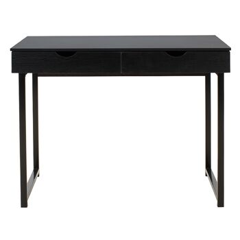 Table d'ordinateur en métal Vitor MDF de couleur noire 100x48x75cm 2