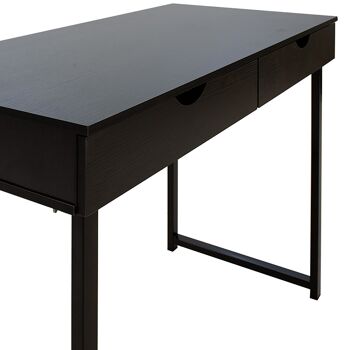 Table d'ordinateur en métal Vitor MDF de couleur noire 100x48x75cm 3