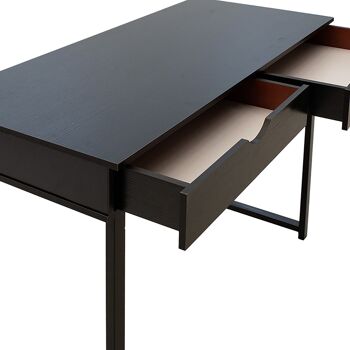 Table d'ordinateur en métal Vitor MDF de couleur noire 100x48x75cm 4