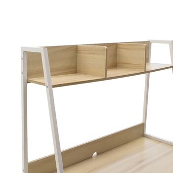 Table d'ordinateur métallique Ryan pakoworld MDF en bois d'érable de couleur blanc 100x48x138cm 3