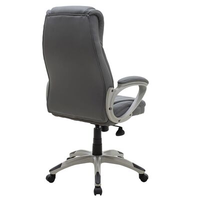 Silla de oficina de gerente Rabiot pakoworld con PU en color gris