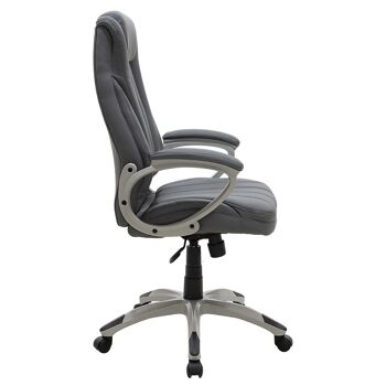 Chaise de bureau de direction Rabiot pakoworld avec PU de couleur grise 2