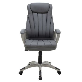 Chaise de bureau de direction Rabiot pakoworld avec PU de couleur grise 3