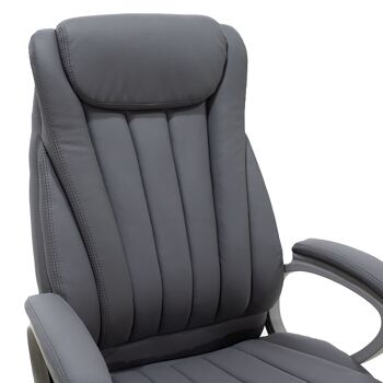 Chaise de bureau de direction Rabiot pakoworld avec PU de couleur grise 4