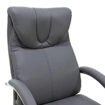 Chaise de bureau de direction Hilton pakoworld avec PU de couleur grise 4
