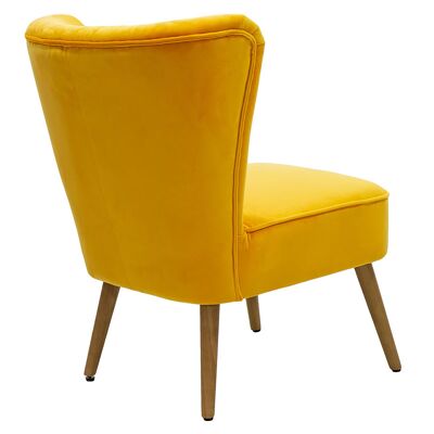Stork pakoworld armchair with velvet fabric in yellow-natural color 68x54x78cm