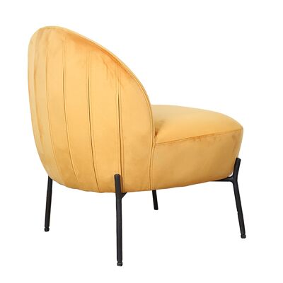 Poet pakoworld armchair velvet in yellow-black color 54,5x65,5x66cm
