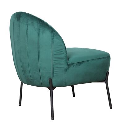 Poet pakoworld armchair velvet in dark green-black color 54,5x65,5x66cm