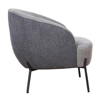 Fauteuil Frans pakoworld avec tissu de couleur gris-gris foncé 68x65,5x66cm 2