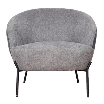 Fauteuil Frans pakoworld avec tissu de couleur gris-gris foncé 68x65,5x66cm 3