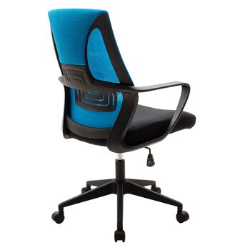 Chaise de bureau Maestro pakoworld avec tissu résille de couleur noir - bleu 1