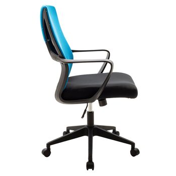 Chaise de bureau Maestro pakoworld avec tissu résille de couleur noir - bleu 2