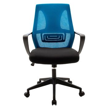Chaise de bureau Maestro pakoworld avec tissu résille de couleur noir - bleu 3