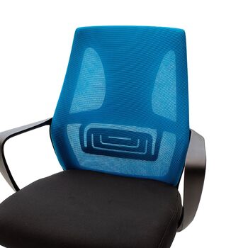Chaise de bureau Maestro pakoworld avec tissu résille de couleur noir - bleu 4