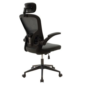 Chaise de bureau de direction Ergoline pakoworld avec tissu résille de couleur noir-gris 1