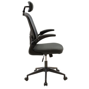 Chaise de bureau de direction Ergoline pakoworld avec tissu résille de couleur noir-gris 2