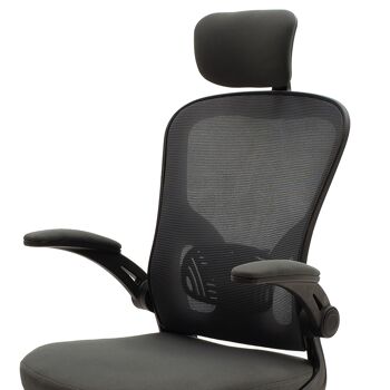 Chaise de bureau de direction Ergoline pakoworld avec tissu résille de couleur noir-gris 4