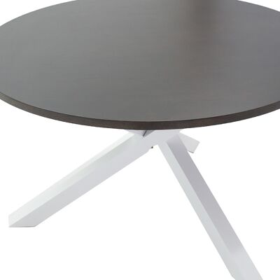 Hug table pakoworld bois-MDF coloris blanc-noyer 120x120x75,5cm