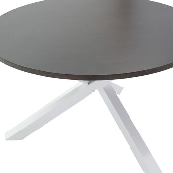 Hug table pakoworld bois-MDF coloris blanc-noyer 120x120x75,5cm 1