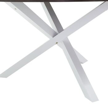 Hug table pakoworld bois-MDF coloris blanc-noyer 120x120x75,5cm 2