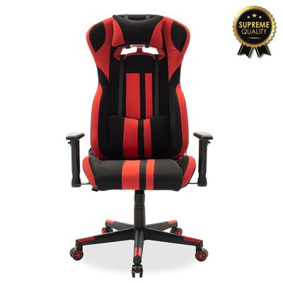 Silla de oficina de gerente Bottas-Gaming SUPREME QUALITY con estructura de policarbonato negro-rojo y pu