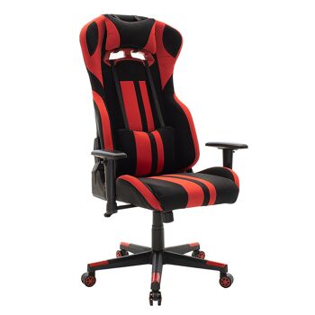 Chaise de bureau de direction Bottas-Gaming QUALITÉ SUPRÊME avec structure en PU noir-rouge et polycarbonate 2