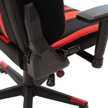 Chaise de bureau de direction Bottas-Gaming QUALITÉ SUPRÊME avec structure en PU noir-rouge et polycarbonate 5