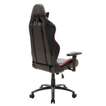 Chaise de bureau de direction Russell-Gaming QUALITÉ SUPRÊME avec structure en PU noir-rouge foncé et polycarbonate 4
