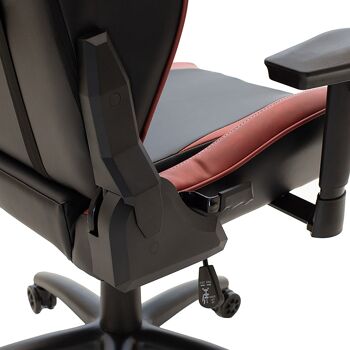 Chaise de bureau de direction Russell-Gaming QUALITÉ SUPRÊME avec structure en PU noir-rouge foncé et polycarbonate 5