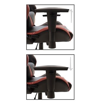 Chaise de bureau de direction Russell-Gaming QUALITÉ SUPRÊME avec structure en PU noir-rouge foncé et polycarbonate 6