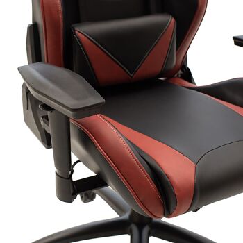 Chaise de bureau de direction Russell-Gaming QUALITÉ SUPRÊME avec structure en PU noir-rouge foncé et polycarbonate 7