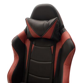 Chaise de bureau de direction Russell-Gaming QUALITÉ SUPRÊME avec structure en PU noir-rouge foncé et polycarbonate 9