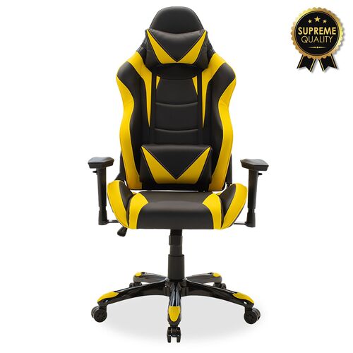 Manager office chair Russell-Gaming SUPREME QUALITY with pu black-yellow & polycarbonate frame
