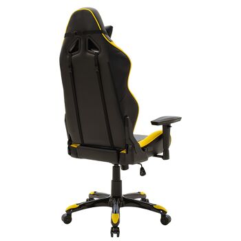 Chaise de bureau de direction Russell-Gaming QUALITÉ SUPRÊME avec structure en PU noir-jaune et polycarbonate 4