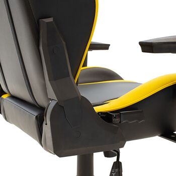 Chaise de bureau de direction Russell-Gaming QUALITÉ SUPRÊME avec structure en PU noir-jaune et polycarbonate 5