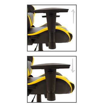 Chaise de bureau de direction Russell-Gaming QUALITÉ SUPRÊME avec structure en PU noir-jaune et polycarbonate 6