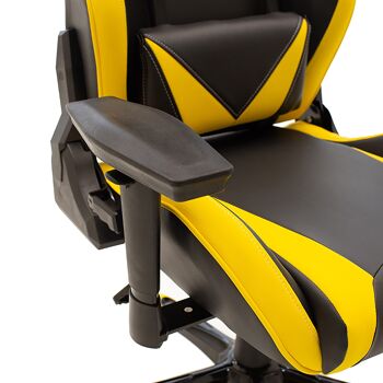 Chaise de bureau de direction Russell-Gaming QUALITÉ SUPRÊME avec structure en PU noir-jaune et polycarbonate 7