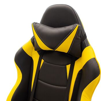 Chaise de bureau de direction Russell-Gaming QUALITÉ SUPRÊME avec structure en PU noir-jaune et polycarbonate 9