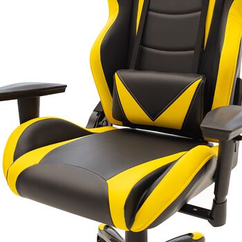 Chaise de bureau de direction Russell-Gaming QUALITÉ SUPRÊME avec structure en PU noir-jaune et polycarbonate 10