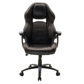Chaise de bureau seau-gaming Schumacher pakoworld en couleur pu noir 3